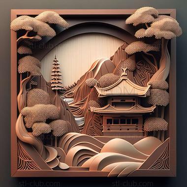 3D model Higashimatsuyama in Japan (STL)